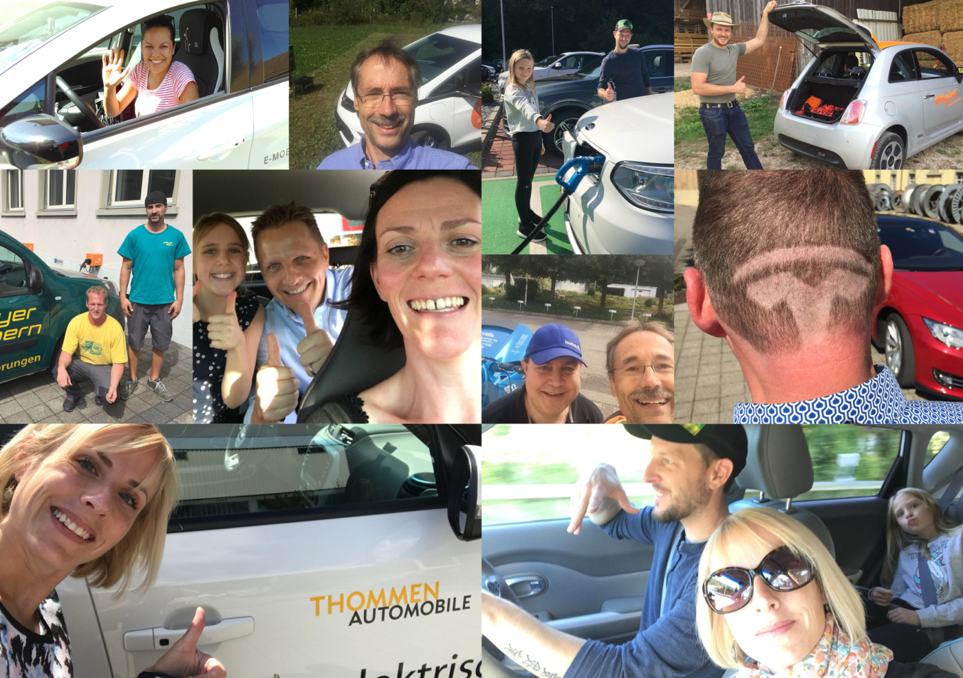 Fotos zu dieser Medienmappe, Einige Anwiler, die für das Experiment auf elektrisch umgestiegen sind, haben uns Selfies geschickt. © Copyright | Digitale Medienmappe «Das Blackout blieb aus – Bilanz zum «Experiment Anwil»», EBL (Genossenschaft Elektra Baselland)