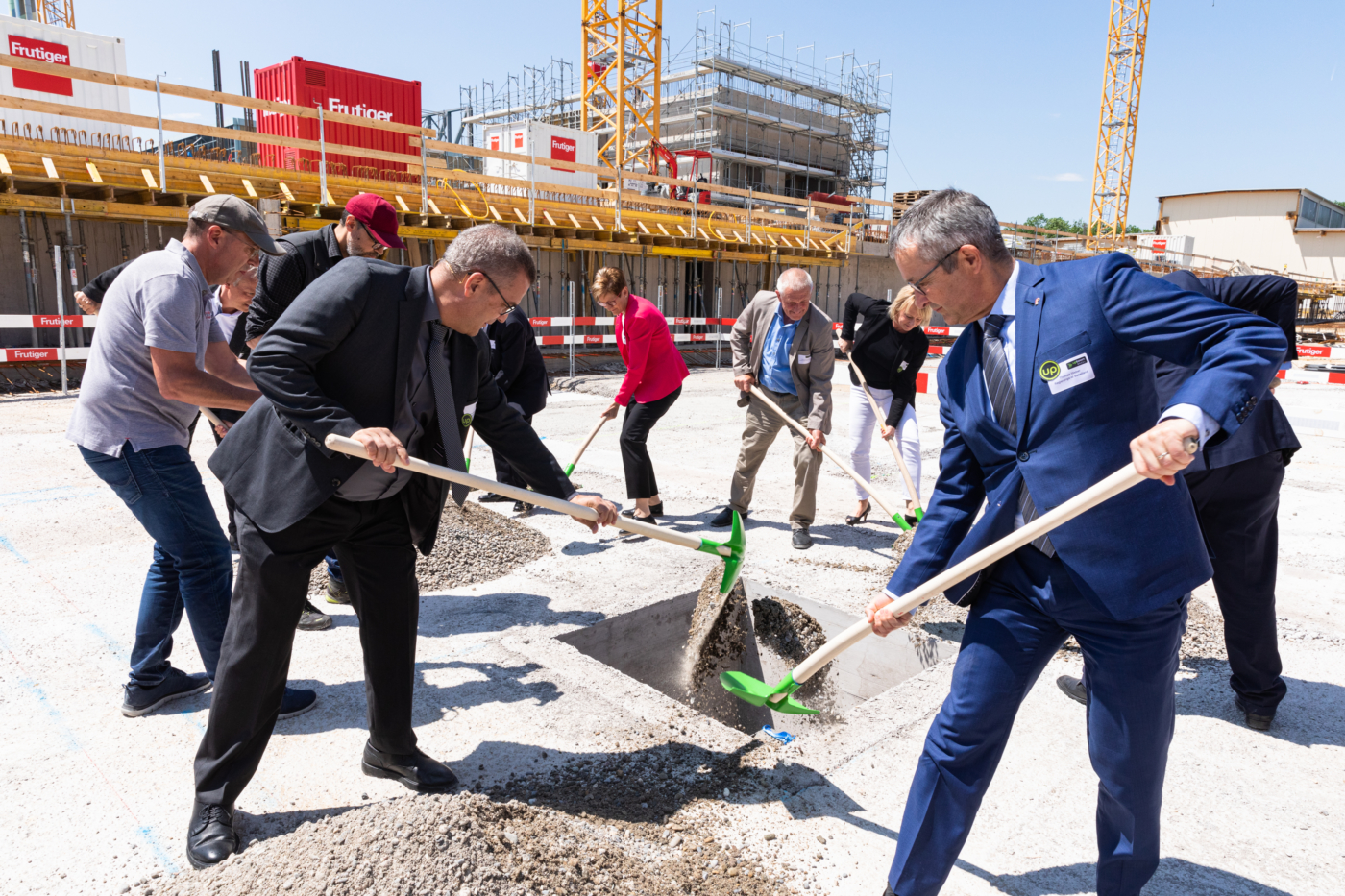 Photos pour ce dossier presse, La pose officielle de la première pierre d’uptownBasel a eu lieu le 7 juin 2019. © Copyright | Digitale Medienmappe «Première pierre de l’uptownBasel: un «saut quantique» pour l’industrie», uptownBasel
