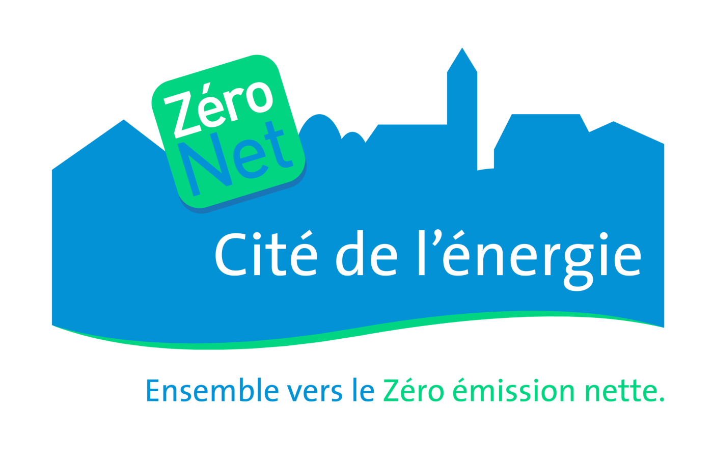 Images médias, Logo Cité de l'énergie Zéro Net. © Copyright Trägerverein Energiestadt| Digitale Medienmappe «Zéro net d’ici 2050 : les Cités de l’énergie exigent et encouragent une action ciblée à tous les niveaux», Trägerverein Energiestadt