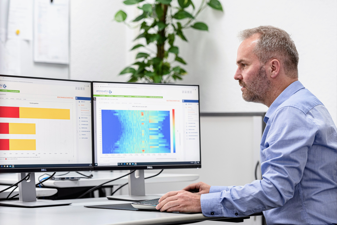 Intelligente Software mit KI-Unterstützung optimieren den Energieverbrauch. © Copyright | Digitale Medienmappe «In 25 Jahren vom Nischenthema zur Schlüsseltechnologie der Energiewende», ennovatis Schweiz AG
