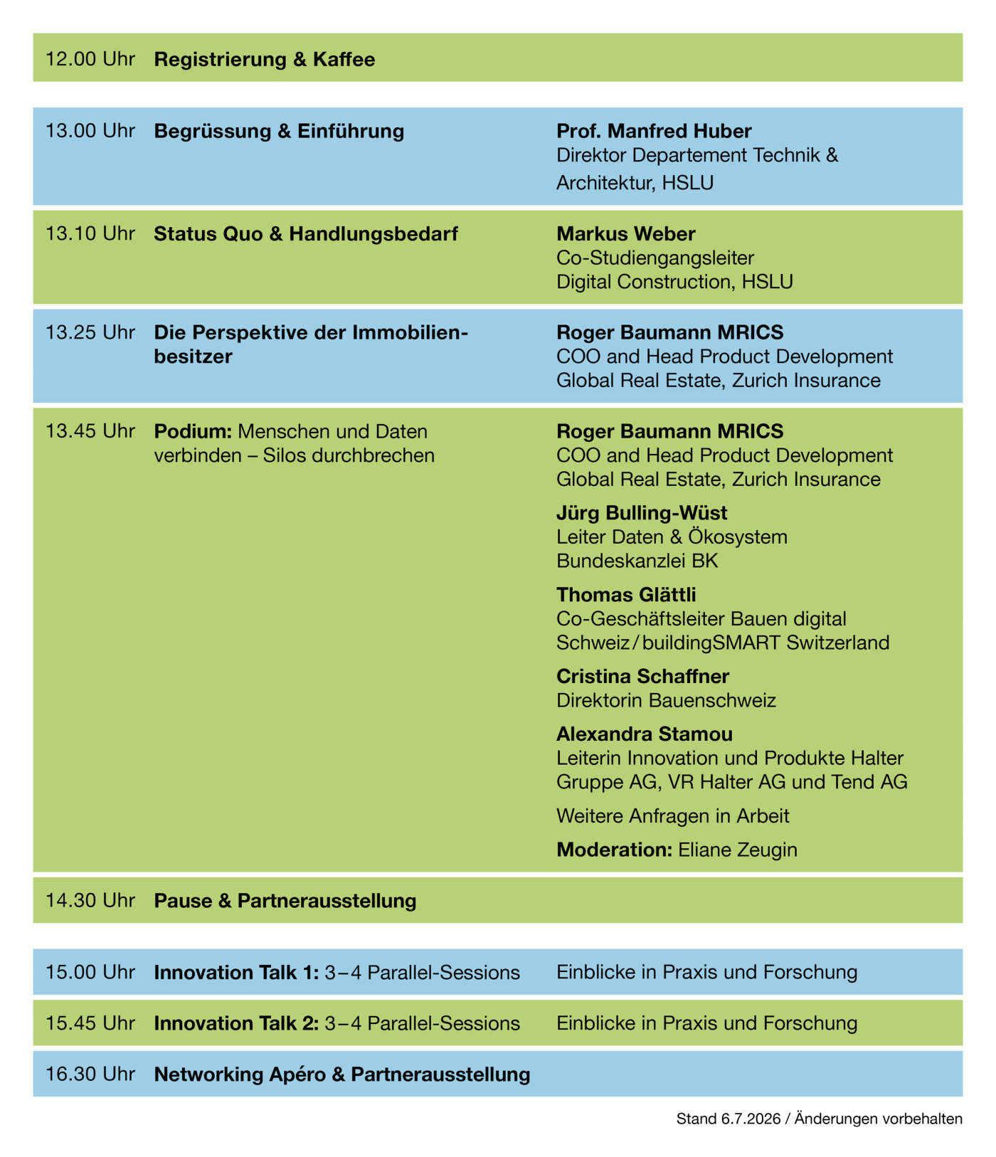 Programm,  © Copyright | Digitale Medienmappe «Future Building – what’s next? «Das Datenökosystem der Bau- und Immobilienwirtschaft»», Future Building