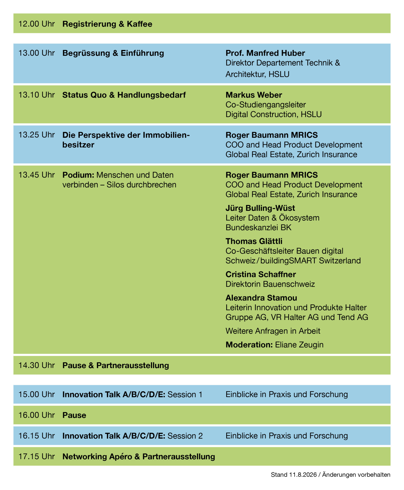 Programm,  © Copyright | Digitale Medienmappe «Future Building – what’s next? «Das Datenökosystem der Bau- und Immobilienwirtschaft»», Future Building