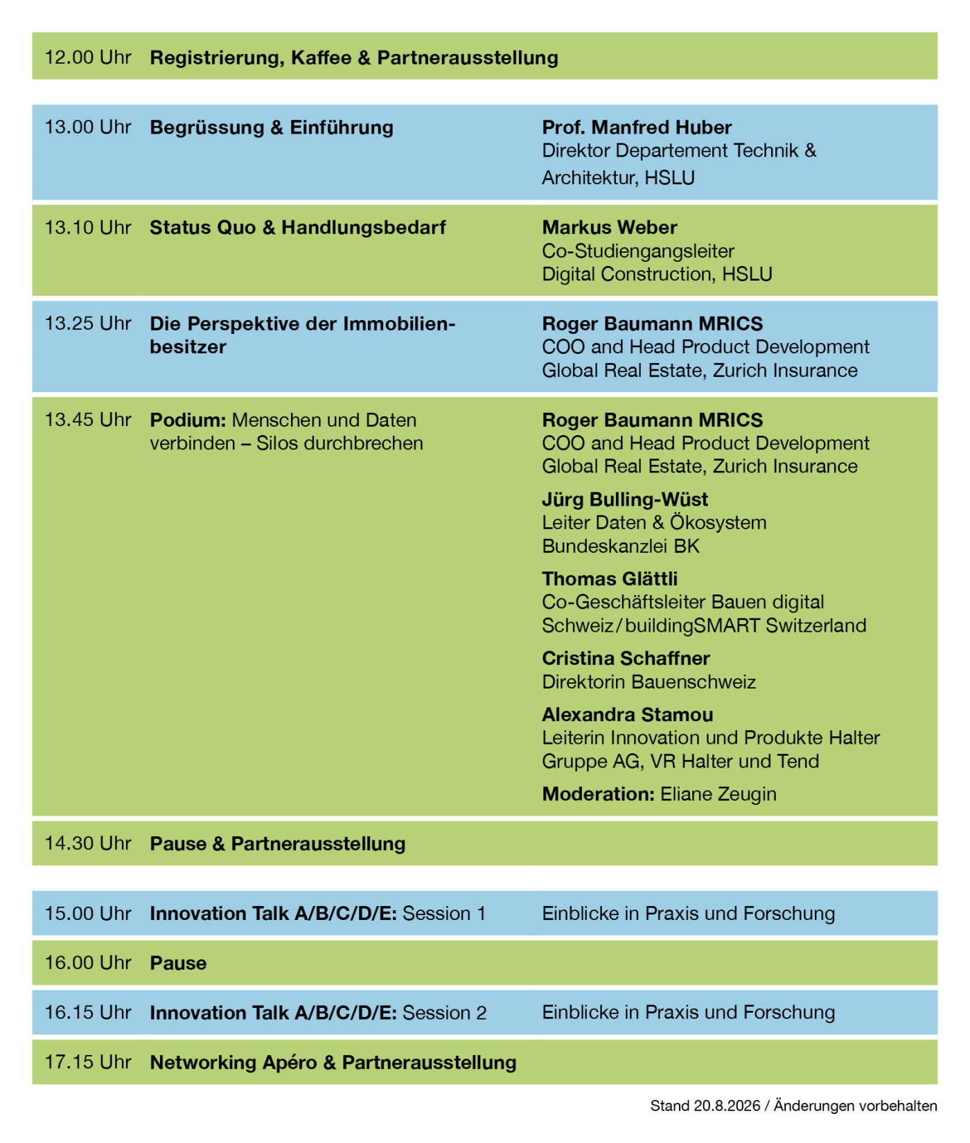 Programm,  © Copyright | Digitale Medienmappe «Future Building – what’s next? «Das Datenökosystem der Bau- und Immobilienwirtschaft»», Future Building
