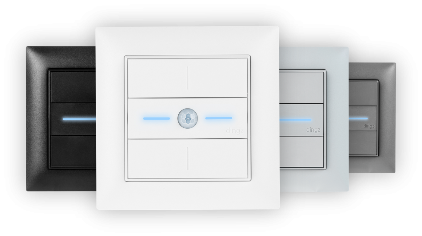 dingz Schalter im Überblick,  © Copyright iolo AG| Digitale Medienmappe «Patentierte Schweizer Gebäudesteuerung für Neu- und Bestandsbauten», dingz by iolo AG